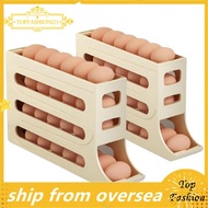 [TopFashion] 4 Tiers Egg Holder for Fridge,Egg Holder for Refrigerator, Eggs Dispenser Auto Rolling 