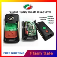 Perodua Flip Key Remote with case shell cover for Myvi Kembara Kenari Kancil Kelisa Van rusa kunci k