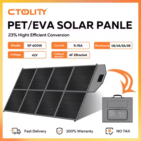 CTOLITY 400W Solar Panel Portable Solar Kit Complete 41V EVA Foldable Solar Charger For Generator Ca