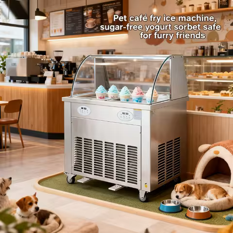 Rolled Ice Cream Maker/ Thailand Fry Roll Ice Cream Machine/ Pan-fried-ice Cream Roll Machine