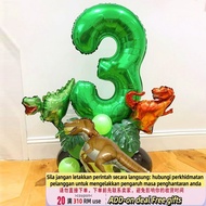 Get QM21pcs Jungle Dinosaur Party Balloons Set Mini Dinosaur Balloon Green number Ballon Kids 1 2 3 