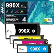 990X 990 990XL 990XC Ink Cartridge High Yield Replacement for HP 990X M0K01AN M0J89AN M0J93AN M0J97A