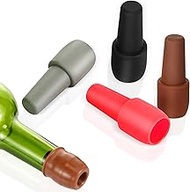 FillTouch 4 Pcs Wine Stoppers, Double Sealed Silicone Wine Bottle Stoppers Reusable Silicone Wine Stopper Wine Bottle Cover Wine Bottle Caps Wine Saver to Keep Wine Fresh for Making Cellars Home Use