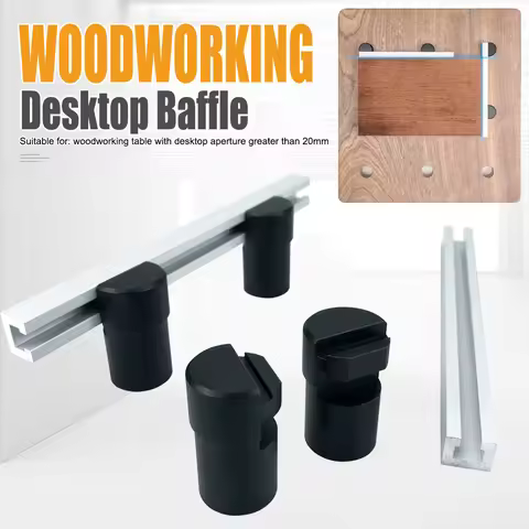2 Pcs Woodworking Desktop Baffle planning Stop Board 19/20mm Dog Hole Bench Fixing Clamp for T-track