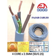 FAJAR 4 CORE x 2.5MM WIRE 100% COPPER ( PRICE PER METER