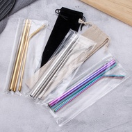 Stainless Steel Straw Set Titanium-Plated Color Metal 304 Color Straight Pipe Elbow Drink Stainless Steel Milk Tea Straw 5.8