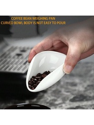 1只咖啡豆量測托盤,純白色陶瓷茶匙和茶葉量測套裝,咖啡豆勺和鏟子,茶托