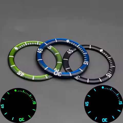 42.7MM Watch Bezel Insert Metal C3 Green Luminous Fit Fifty Fathoms Series Men's Watches Accessories