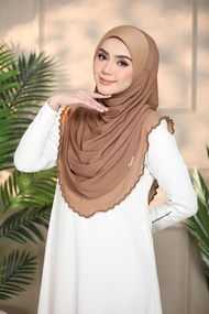 Tudung Sarung AAMANI Cotton Ribbed Awing Scuba Piping Chiffon Free Size Instant Shawl AAMANI