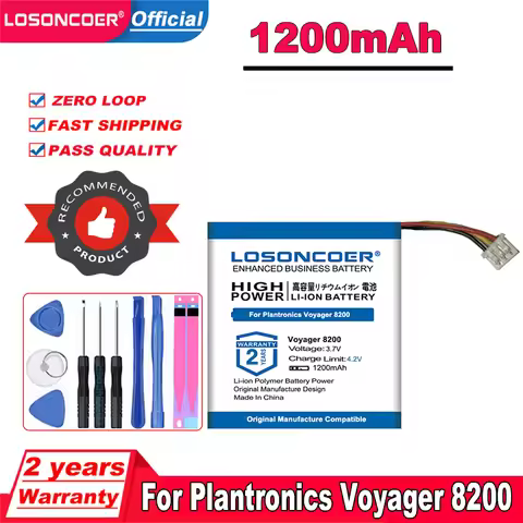 LOSONCOER 1200mAh Bluetooth Headset Battery For Plantronics Voyager 8200 203035-01 PR-423350 Headset