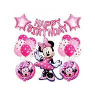 20PCS Pink Minnie themed Birthday Party Decoration Aluminum Film Balloon Set Family Birthday Party D