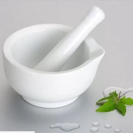 6 ml Porcelain Pestle and Mortar Mixing Bowls  - White