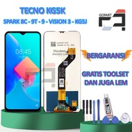 LCD TECNO KG5K SPARK 8C 9T 9 VISION 3 KG5J KG5Q KH6 KG5P S661LP S661L S661LN FREE TOOLSET + GLUE