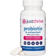 Just Thrive: Probiotic &amp; Antioxidant - 30 Vegan Capsules Proprietary Probiotic Blend 100% Spore-Based Probiotic 1000x Survivability Supports Immune and Digestive Health - No Gluten