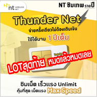 ซิม Thunder Net ซิมเทพ NT ซิมเน็ต Maxspeed ไม่ลดสปีด ซิมเน็ตรายปี ไม่อั้น ไม่จำกัด ซิมรายปี ความเร็ว