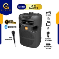 G-Power GS-80  Speaker Portable 8 Inch Free 1 Microphone Kabel Garansi Resmi