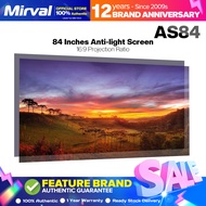 Mirval AS84 Anti-Light 100 inch Projector Screen 16:9 High Brightness Reflective Fabric Cloth Screen for Mirval Projectors