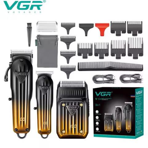 VGR Professional Combo Hair Clipper & Hair Trimmer & Foil Electric Shaver Beard Trimer For Men Barbe