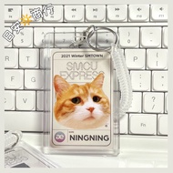 Acrylic Card Holder Transparent Spring Buckle Easycard Identification Retractable Id Hard Student La