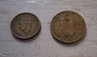 ($190) [錯體]：喬治六世 [一毫] (1950年) ＋[五仙] (1949年) 