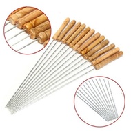 6PCS BBQ Grill Meat Stick wooden handle Besi Cucuk daging