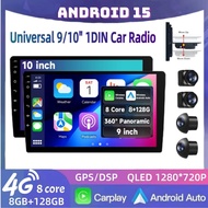 【4G SIM+360° Panoramic】1din Head Unit 8Core 8GB+128GB 9/10.1INCH Touchscreen Car Radio Stereo Wirele