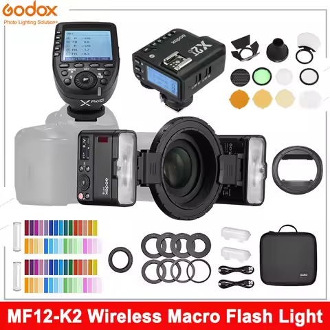 Godox MF12 MF12-K2 Flash TTL Macro Speedlite Flash 2.4 GHz Wireless Control Speedlight for Sony Cano
