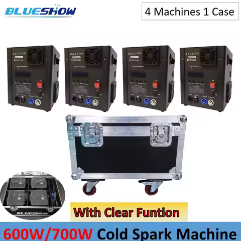 4PCS Ti Power 600w700w Cold Spark Machine flightcase 750W Cold Firework Machine Fountain Stage Spark