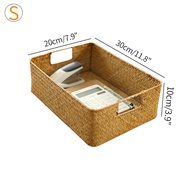 Woven Laundry Basket Sundries Organization Storage Baskets Towel Cosmetic Container Desktop Decor Pi