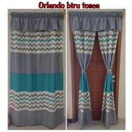 Gorden Jendela / Pintu Hordeng Poni Serut Belah 2 Layar Ukuran 100 x 200 Cm