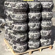 Stone Pillar Base Round Pillar Leather Pillar Foot Stone Pillar Top Stone Foundation Base Carved Pil