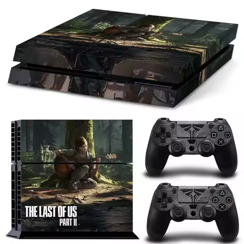 The last of US part 2 controller vinyl skin sticker for ps4 Decal Skin Cover For PS4 Console + 2pcs 