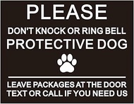 Please Don’t Knock or Ring Bell Sign Magnet Sticker, 4.25x5.5 inch Magnetic Delivery & Dog Warning S