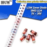 100pcs 0.5W 1/2W diode SMD diode ZMM 5V1 ZMM3V0 3V3 3V9 4V7 5V1 7V5 8V2 10V 12V 15V 16V 18V 20V 24V 