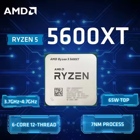 AMD Ryzen 5 5600XT CPU Zen3 7nm 6-Core 12-Thread CPU 3.7GHz to 4.7GHz 32MB L3 Cache AM4 Socket Deskt