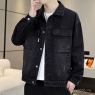 Popular Men's Denim Jacket Spring Autumn New Style Construction Site Construction Wear-Resistant Dur