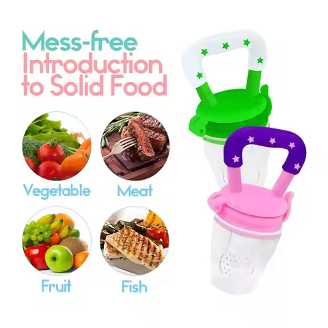 1pc Baby Feeding Spoon Fruit Grinding Pacifier Complementary Bites Silicone Mesh Baby Feeding Tablew