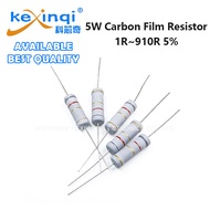 (5pcs) 5W Carbon Film Resistor 1R~910R 5% 2.2R 2.7R 3.3R 4.7R 10R 22R 27R 36R 47R 51R 68R 100R 200R 