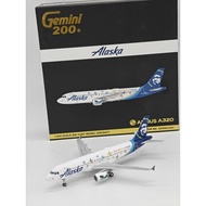 Gemini 200 Alaska Airlines Airbus A320 model aircraft 1:200 Diecast display model MLE HOBBY Premium 