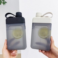 New Simple Water Cup Flat Portable Square Water Cup Outdoor Travel Portable Pocket Water Bottle Crea