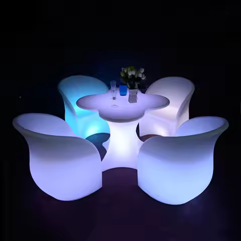 Led lighting plum blossom table and chair set KTV bar luminous furniture