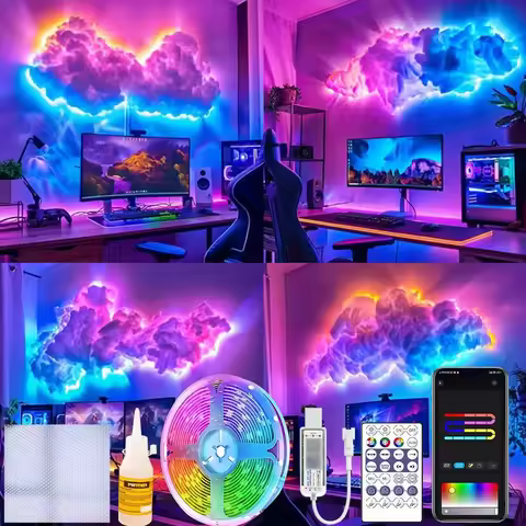 7 types Kit 3D Big Cloud Lightning Light Music Sync Multicolor Lightning Smart Cloud Light 360 Degre