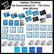 Intel i3 i5 i7 Sticker Core I9 I7 2nd Gen, 3rd Gen, 4rd Gen Sliver Black Laptop Desktop Label CPU Sticker