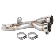 Exhaust Link Pipe Mid‐Pipe Catalytic Converter Removed Decat Fit for Yamaha YZF‐R6 2009‐2014