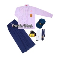 Seragam sekolah SMP Cewek super Lengkap baju putih rok biru panjang kelas 1-3