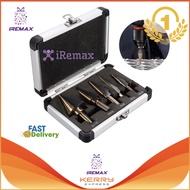 iRemax ดอกสว่านเจาะขยายรู ดอกสว่านทรงเจดีย์ ดอกเจาะคว้านรู ชุบไทเทเนียม อย่างดี 5 ขิ้น พร้อมกล่องอลู
