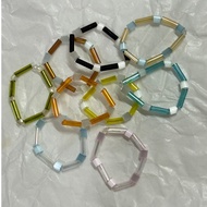 Beaded Ring Elastic Mixed Colors Size 15 Bands