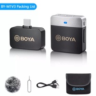 BOYA BY-M1V Wireless Microphone ไมโครโฟนไร้สาย น้ำหนักเบา ชุดไมค์เหล่านี้มีพอร์ต RX/RXD/RXU