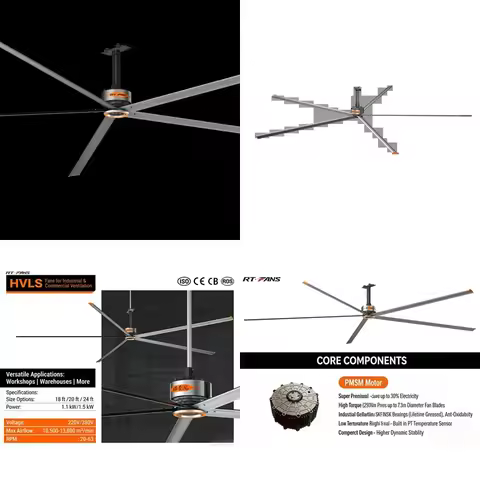HVLS Ceiling Fan 24ft Big Industrial Fan Warehouse Large Space