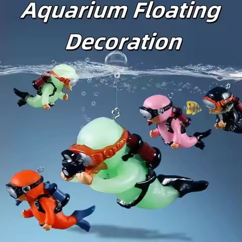 Blue Guy Diver Figurines Set Creative Floating Ornaments for Fish Tank Underwater Scenery Bottom Aqu